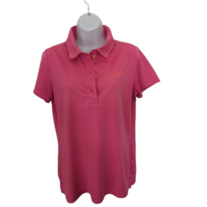 NIKE GOLF PINK DRI-FIT POLO SHORT SLEEVES COLLAR T-SHIRT SIZE LARGE